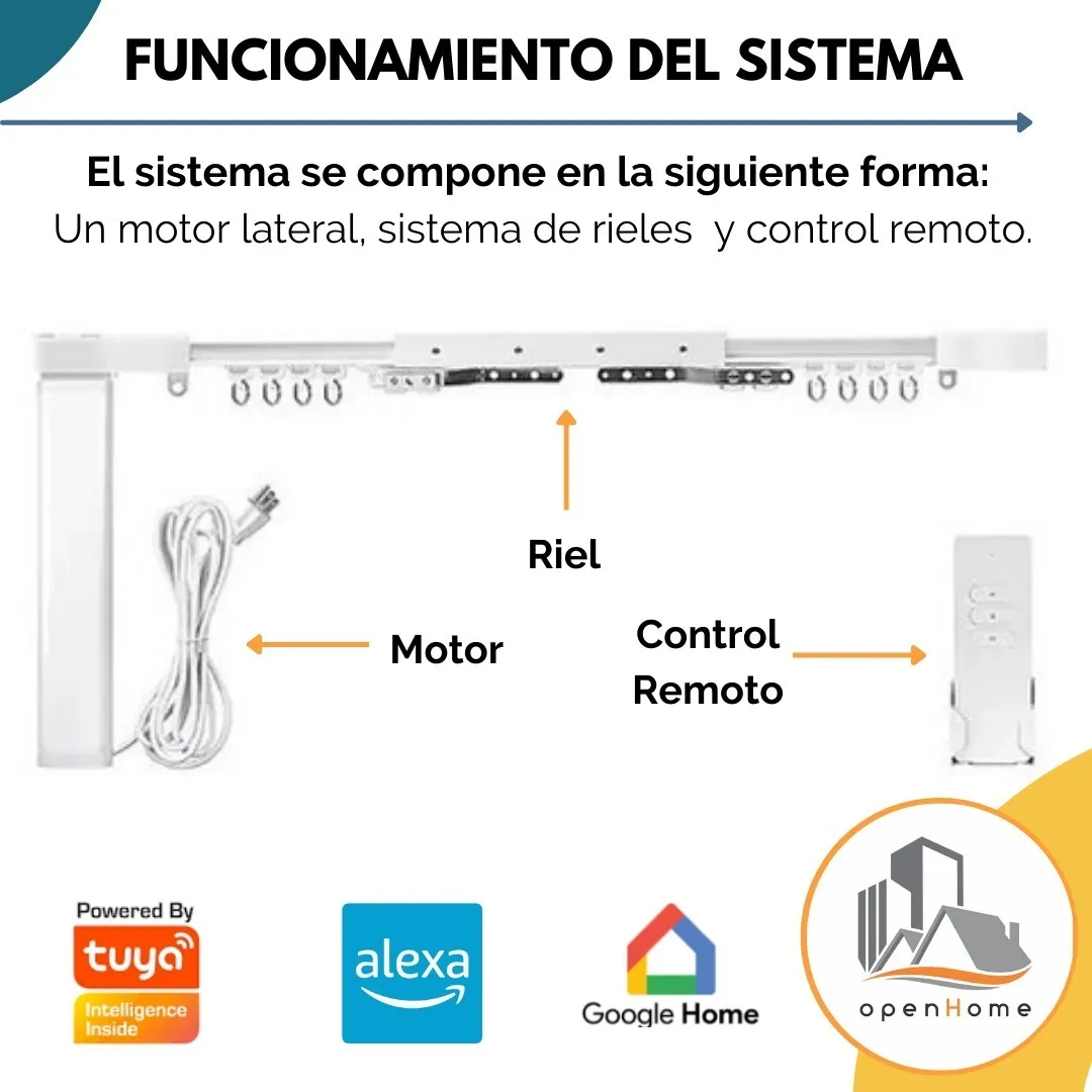 Sistema Motorizado Smart con Rieles Para Cortina - Image 2