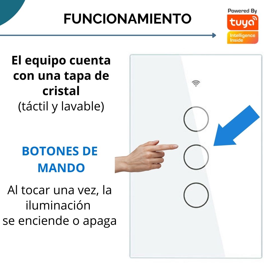 Interruptor De Luz Wifi Tactil 3 C - Image 3