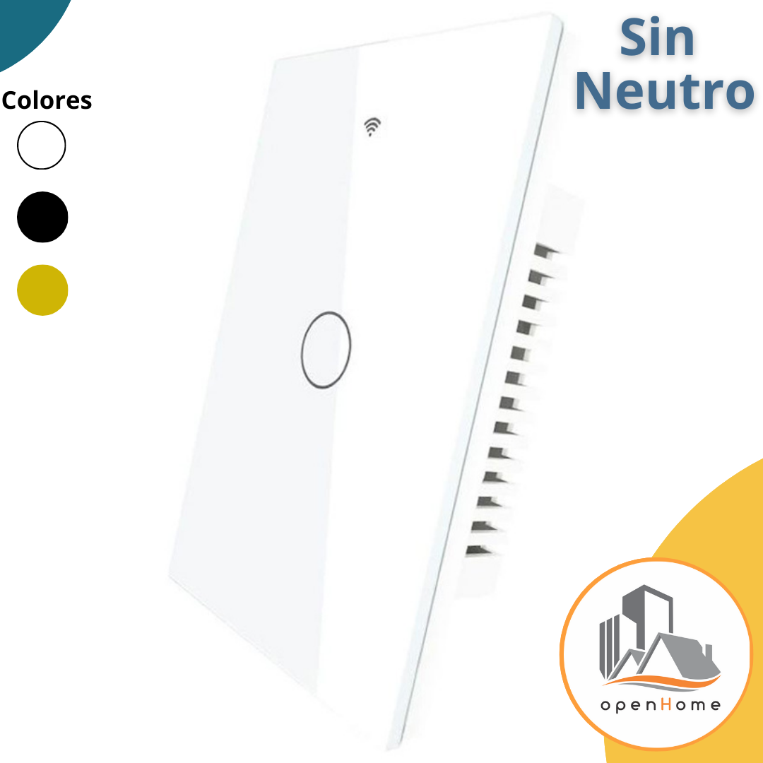 Interruptor De Luz Táctil Wifi 1C , Sin Neutro