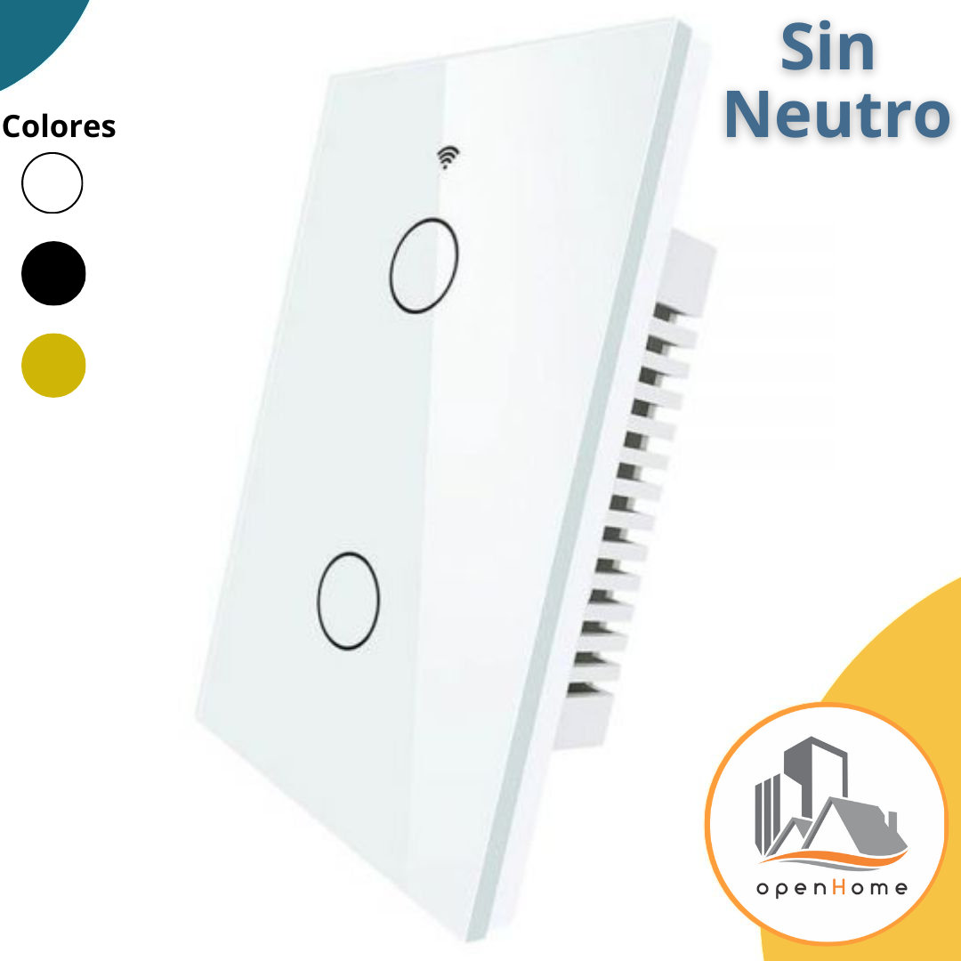 Interruptor De Luz Táctil Wifi 2C , Sin Neutro