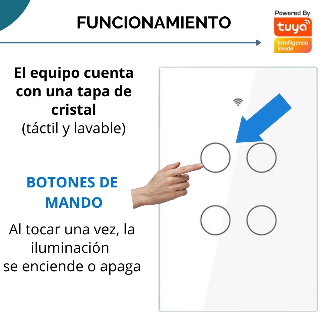 Interruptor De Luz Wifi Tactil 4 C - Image 3
