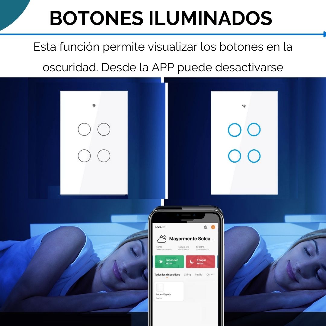 Interruptor De Luz Wifi Tactil 4 C - Image 5