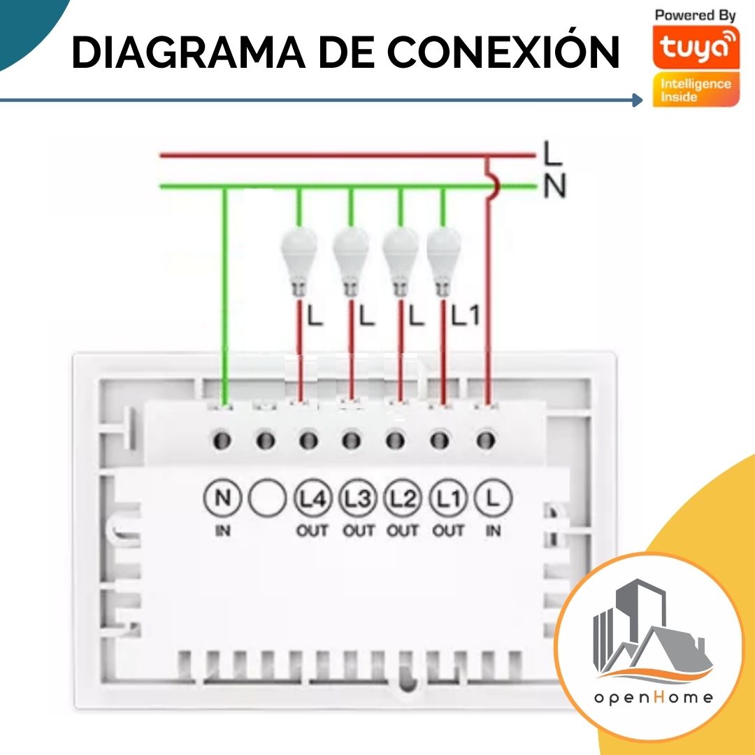Interruptor De Luz Wifi Tactil 4 C - Image 6