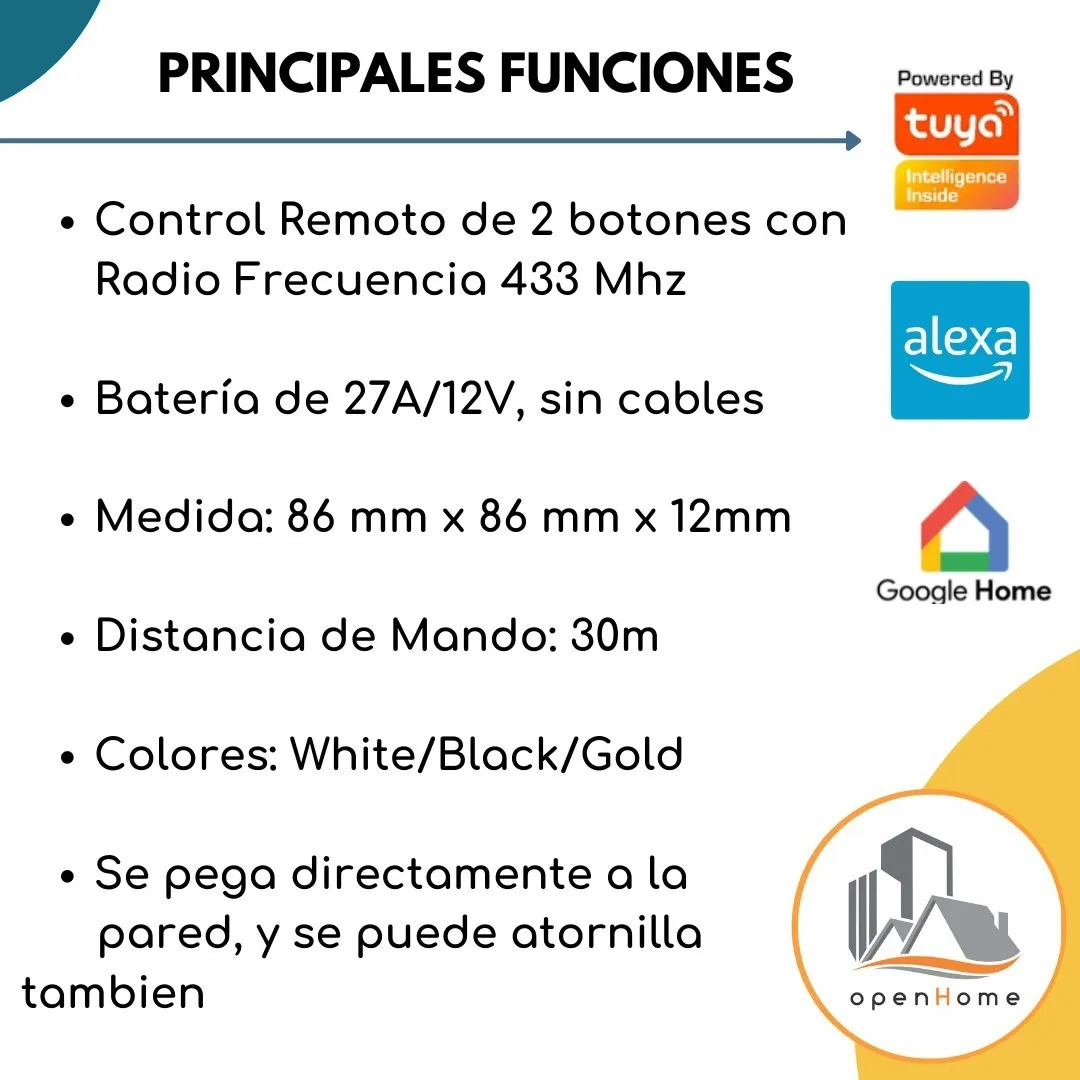 Pulsador Tactil RF 433 2 Canales - Image 3