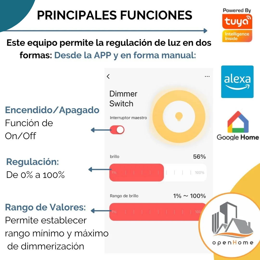 Interruptor De Luz Tactil Zigbee Dimmer De 1 C - Image 5