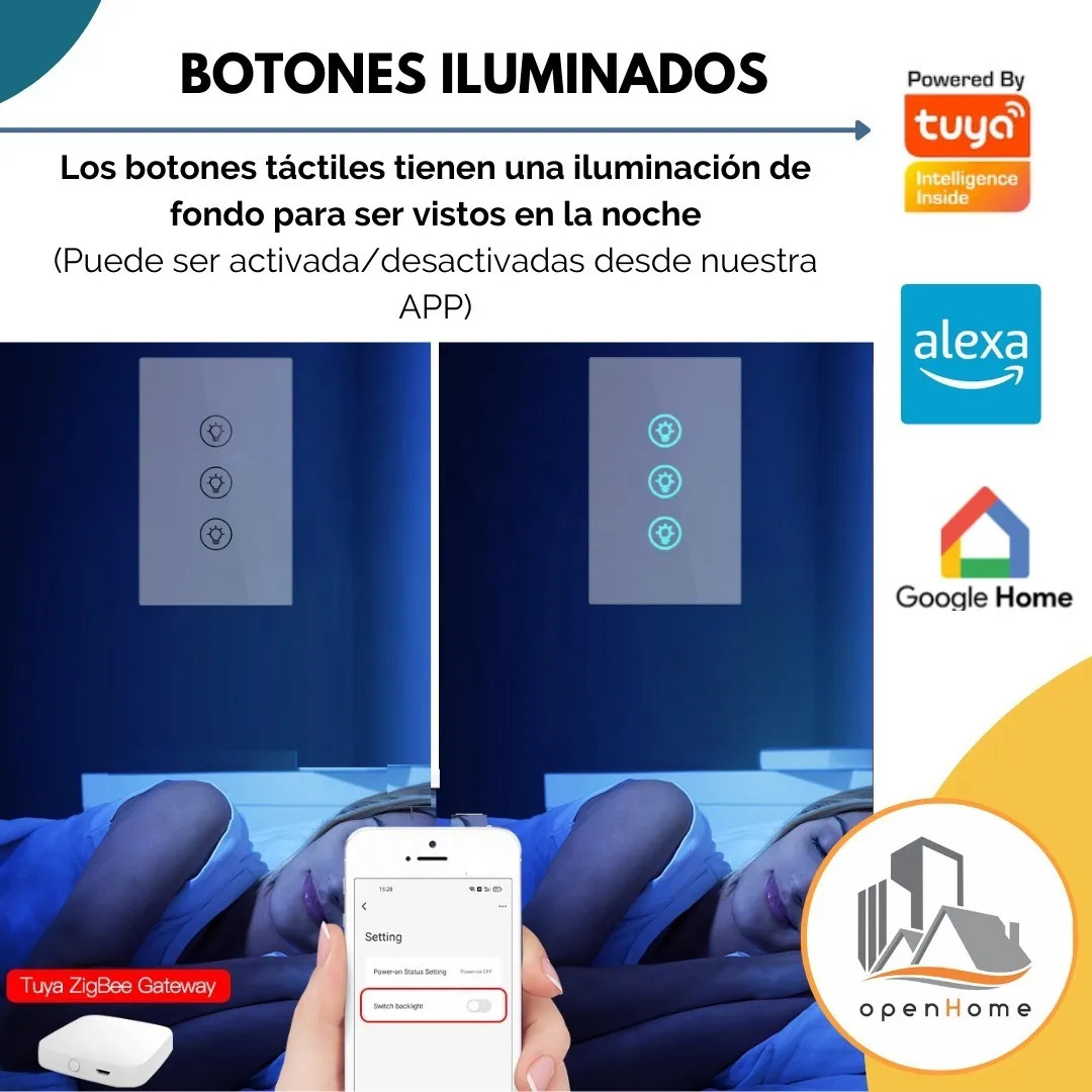 Interruptor De Luz Tactil Zigbee Dimmer De 2 C - Image 7