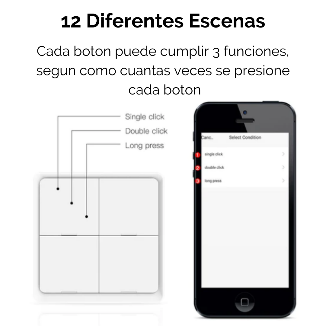 Botonera Pulsador De Escenas Inteligente Zigbee | Tuya Smart - Image 2