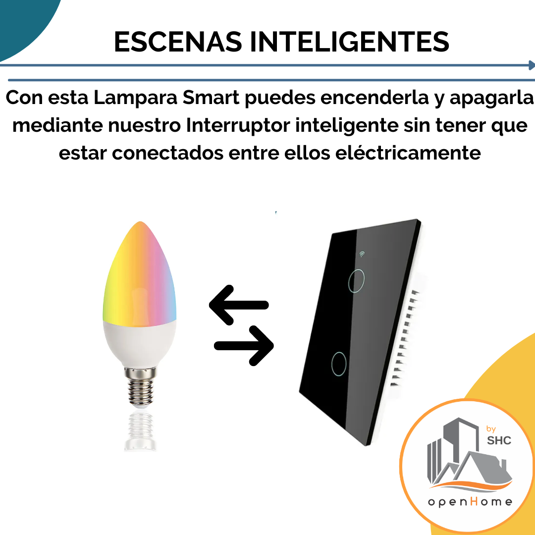 Lámpara Led Wifi E14 RGBW | Domótica - Image 4