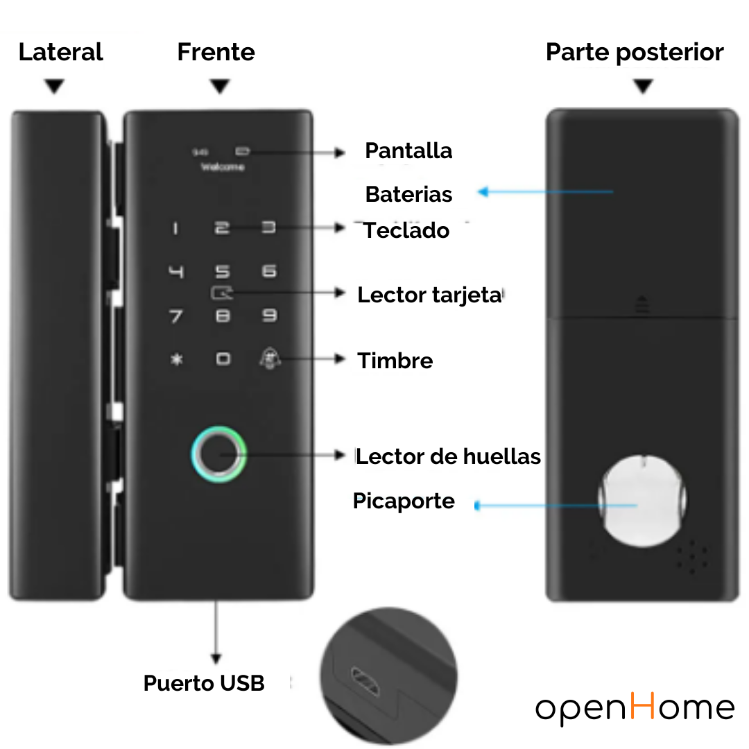Cerradura Smart Puerta de Vidrio Blindex - Image 5