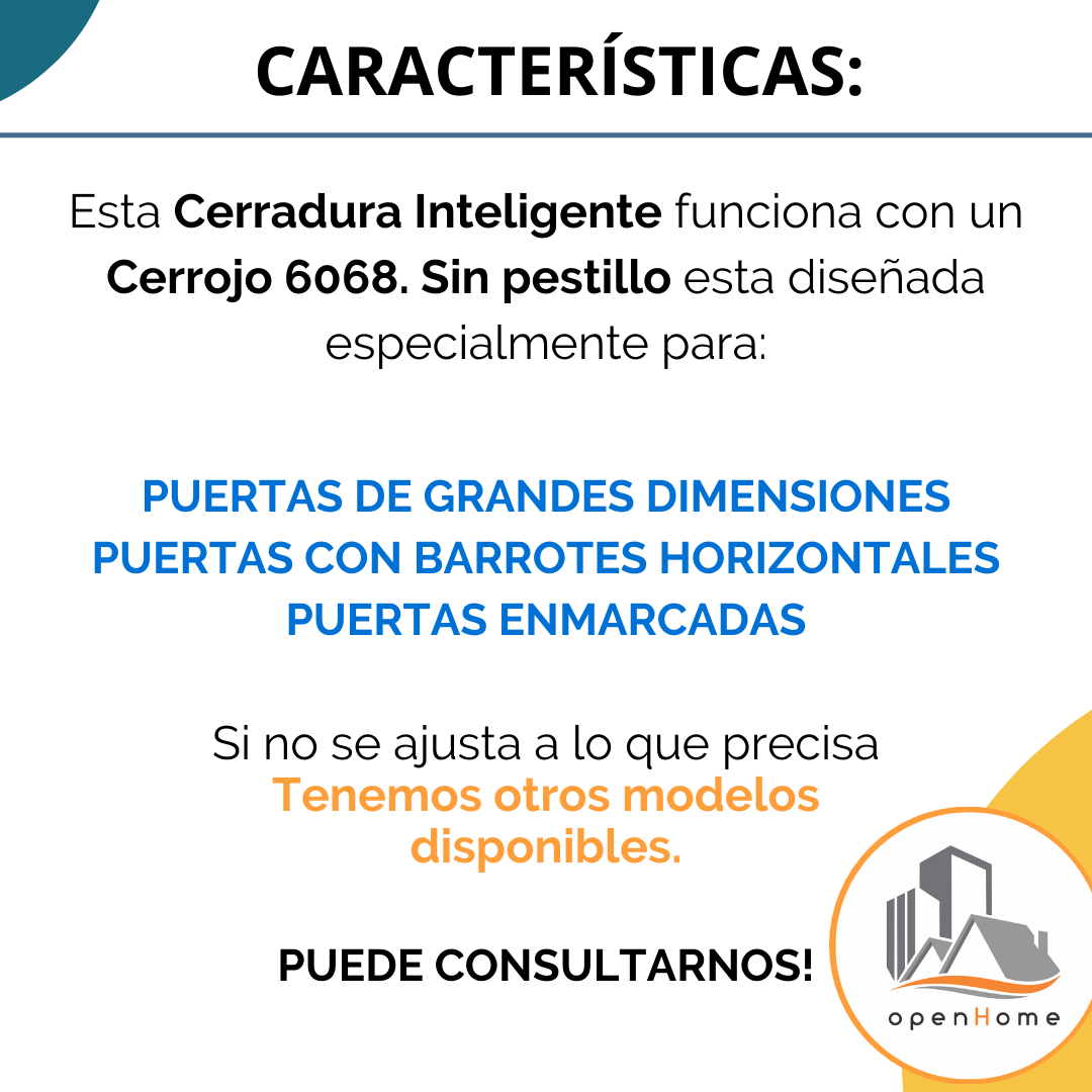 Cerradura Inteligente Wifi Exterior H20P s/f Sin Pestillo Cerrojo Automatico - Image 6