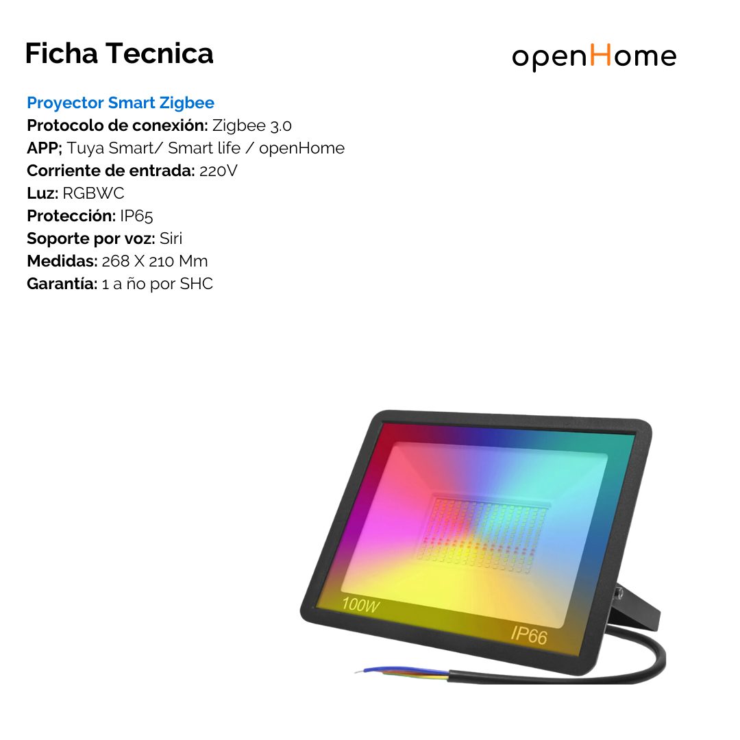 Refelctor RGB+ White – Zigbee 100W -Tuya Smart IP66 - Image 6