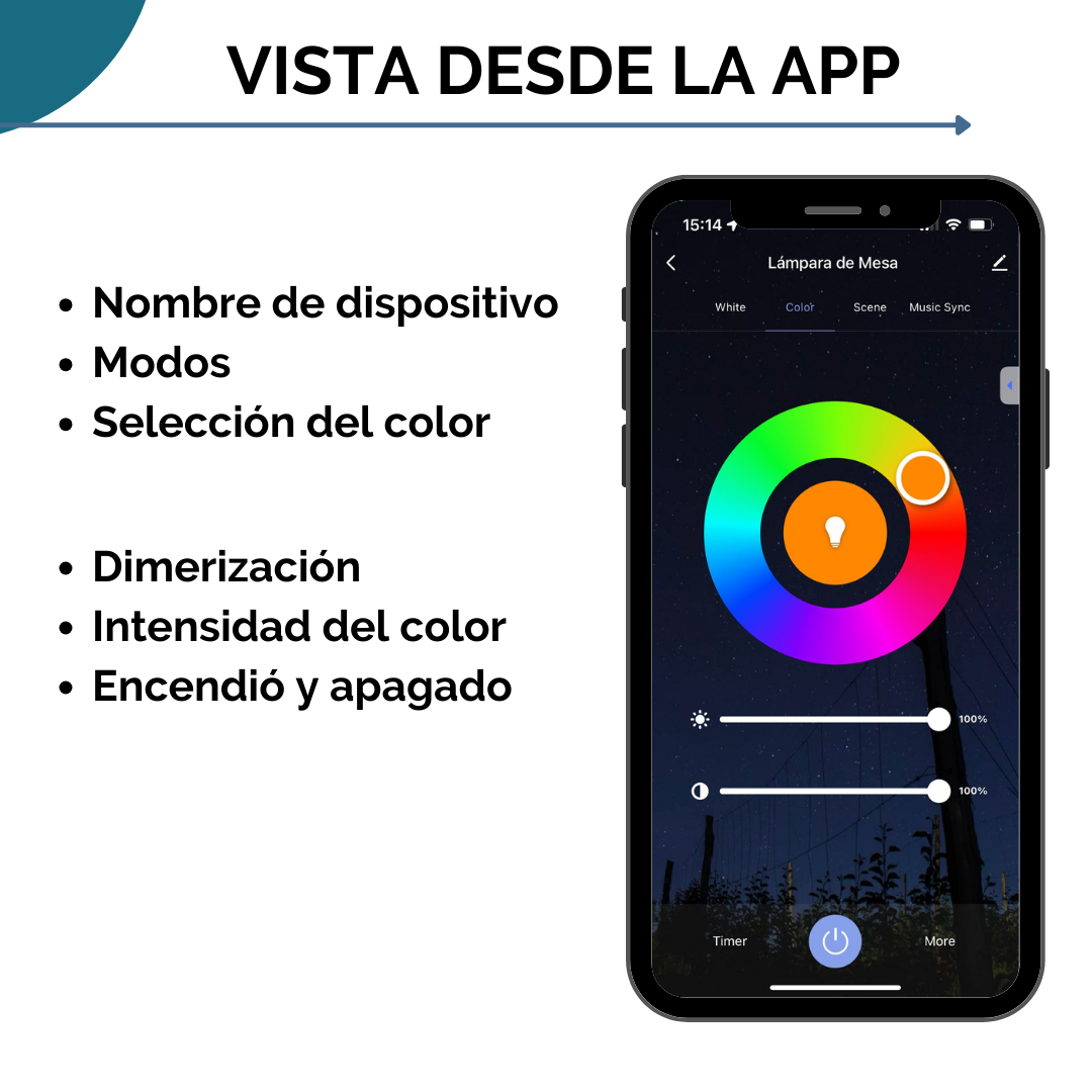 Lampara de Mesa Smart Wifi - Image 6