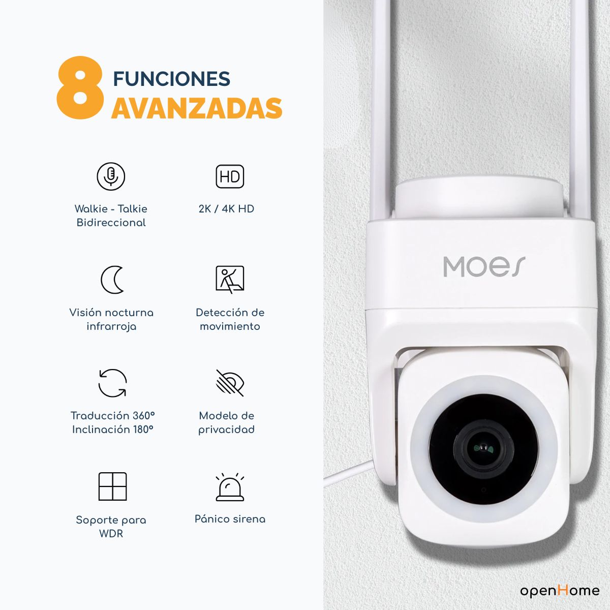 Cámara De Seguridad Smart Moes Wifi 3mp 360° - Image 2