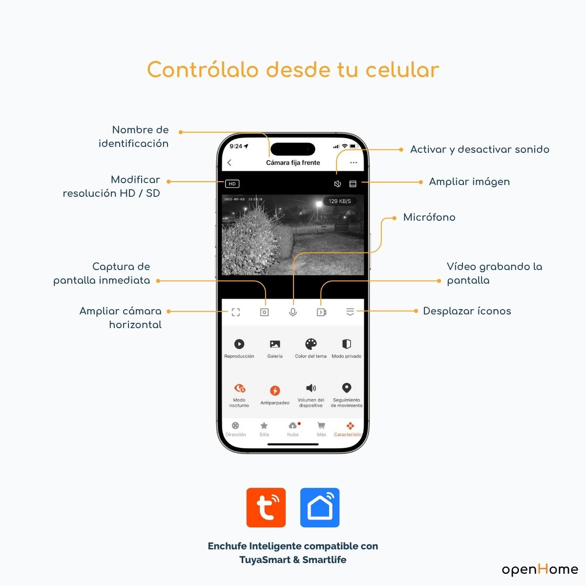 Cámara De Seguridad Smart Moes Wifi 3mp 360° - Image 3