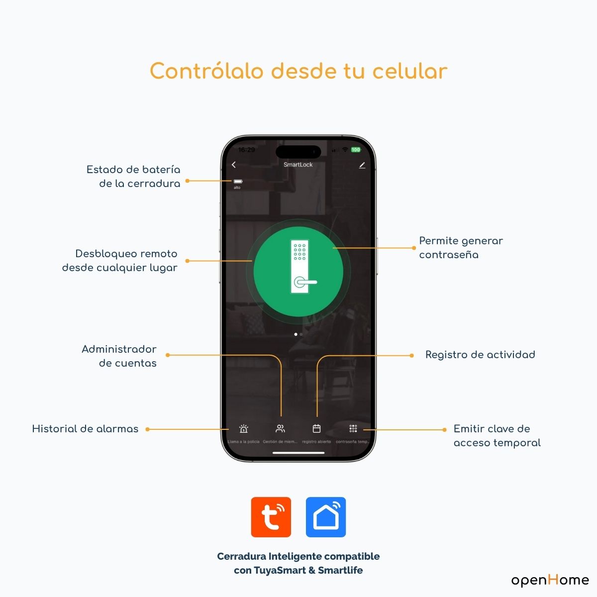 Cerradura Inteligente Wifi Exterior A 216 Slim IP 65 - Image 3